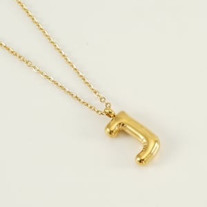 1 Piece Simple Series Simple Letter J Stainless Steel  Gold Color Women's Pendant Necklaces h5 